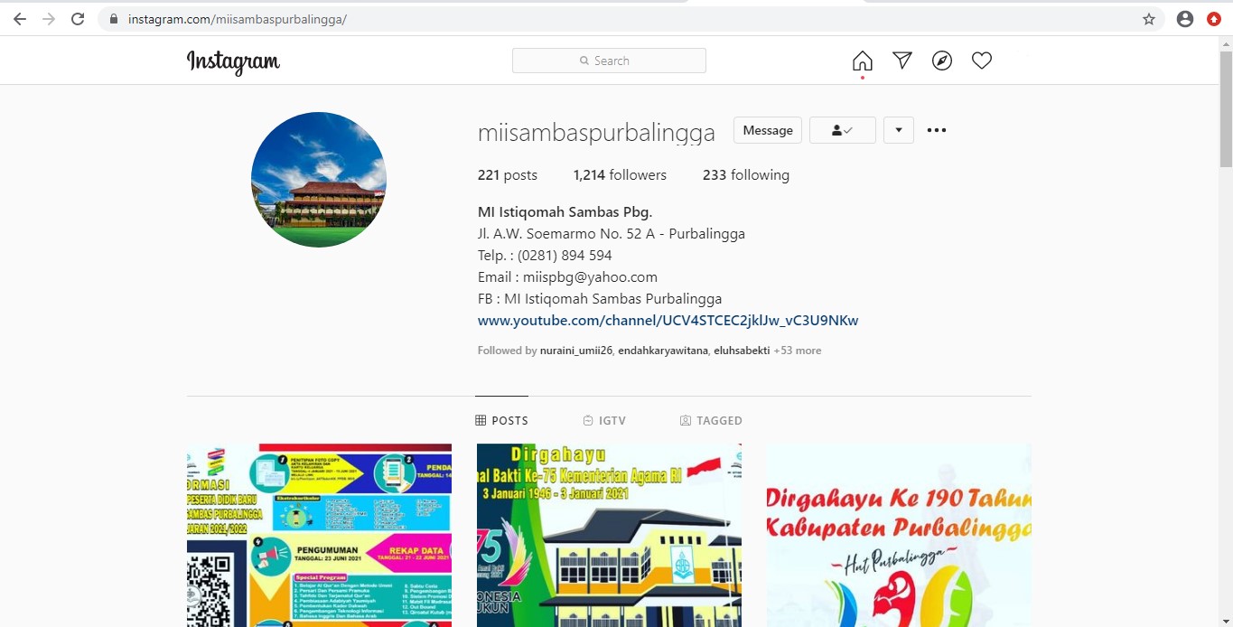 Instagram MI Istiqomah Sambas Purbalingga