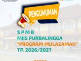Pengumuman SPMB MIIS Purbalingga “Program Mulazamah” TP.2026/2027